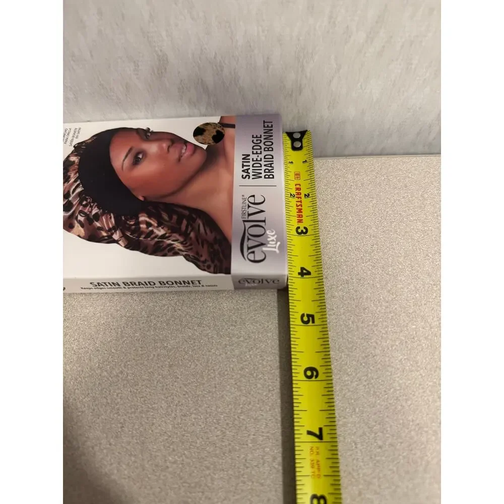 Evolve Luxe Satin Wide Edge Braid Bonnet Leopard Print Night Hair Care Cap
